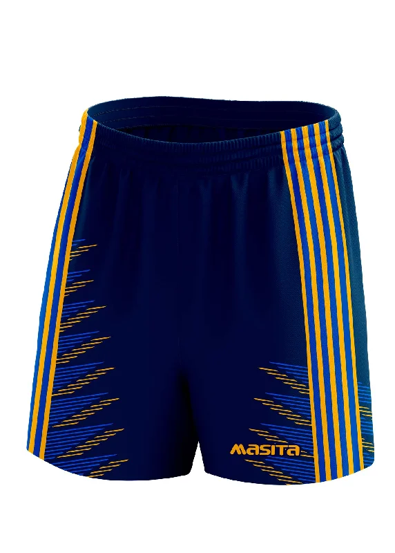 Colorful Stripe Shorts-Hydro Gaelic Shorts Navy/Blue/Amber Adult