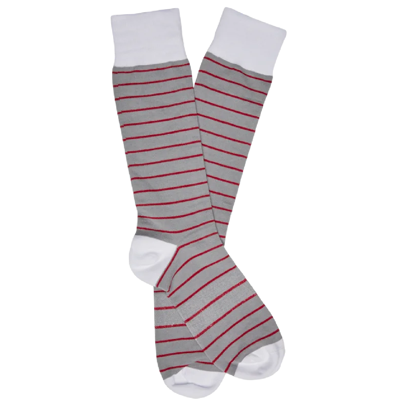 Premium Athletic Socks-DeadSoxy Crimson Wide Stripe Socks