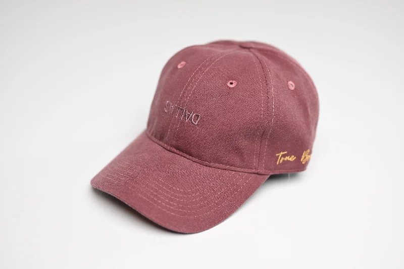 Custom Snapback Hat-Denim Cotton Dad Hat - MAROON HEATHER