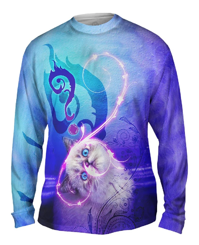 Comfortable Long Sleeve Pullover-Confused Exotic Kitten