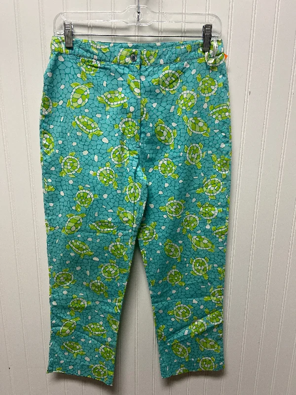 High-Waisted Casual Pants-Pants Designer By Lilly Pulitzer In Blue & Green, Size: 2