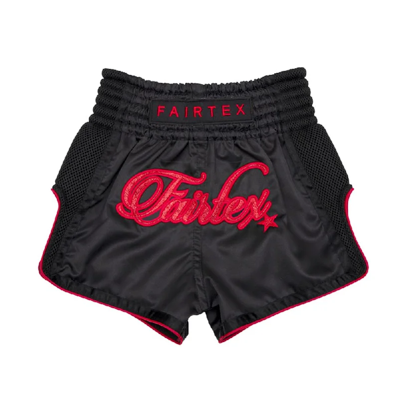 Slim Fit Shorts-Fairtex Boxing Shorts Kids -BSK2104 "Midnight Red"