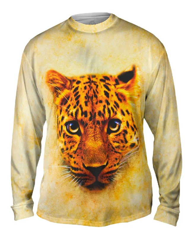 Classic Long Sleeve T-shirt-Leopard Face Savannah