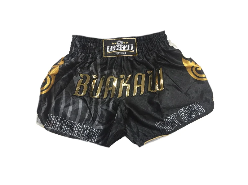 Slim Fit Athletic Shorts-Buakaw Shorts BSH8 BLACK GOLD