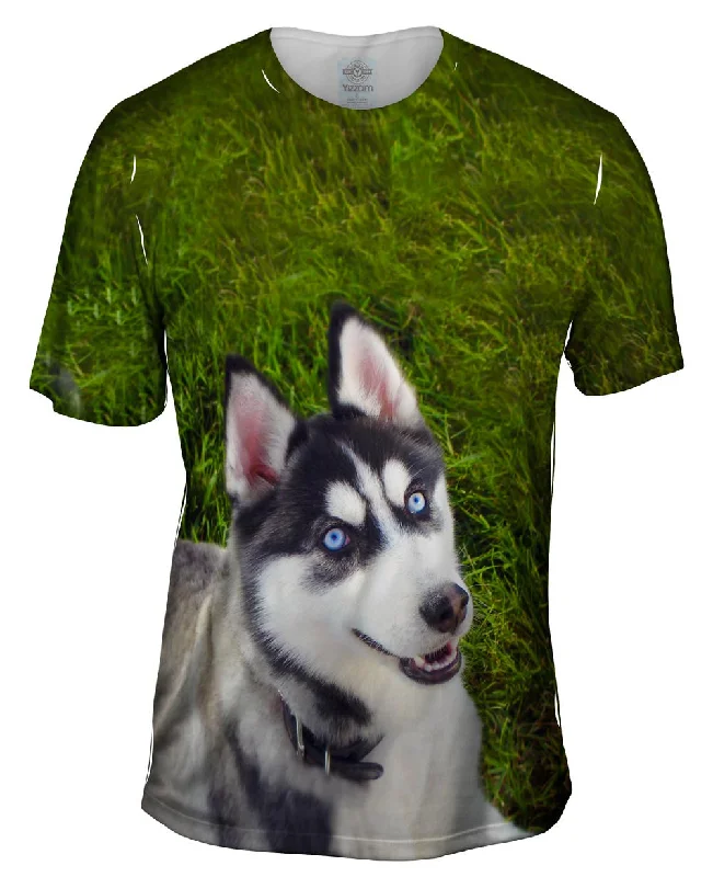 Designer T-shirt-Smiling Husky