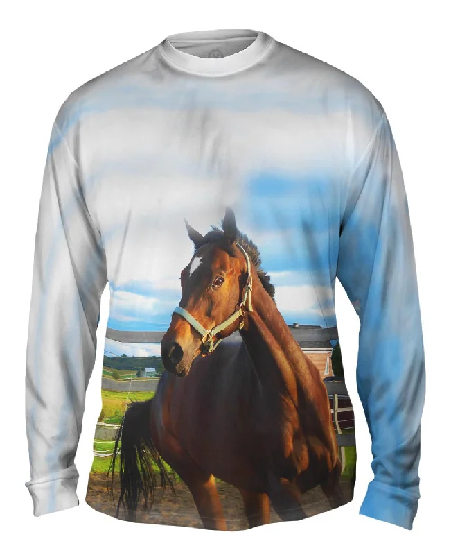 Custom Long Sleeve Tee-Eager Horse