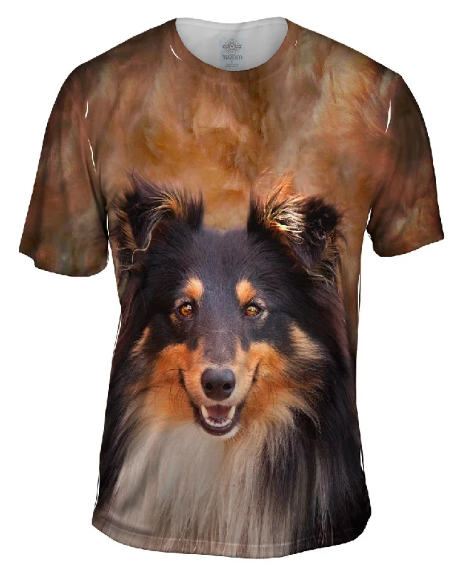 Youthful Design T-shirt-Sheltie Face