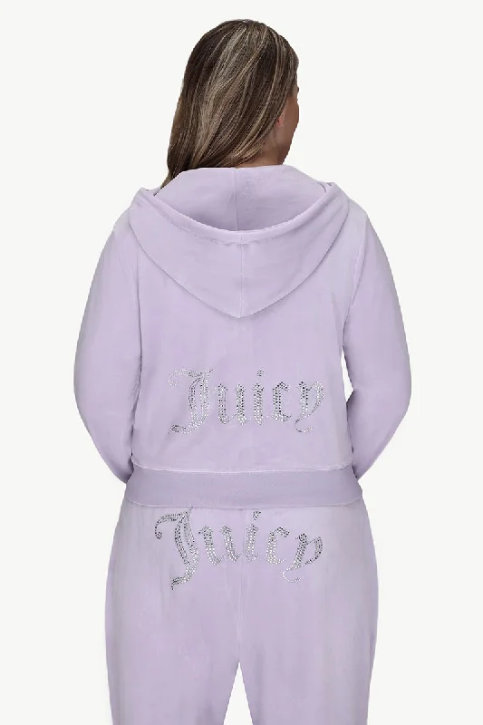 Trendy Oversized Hoodie-Plus-Size OG Big Bling Velour Hoodie