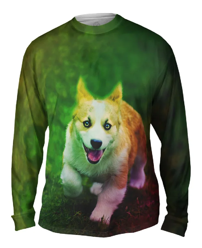 Graphic Design Long Sleeve-Corgi Run Puppy