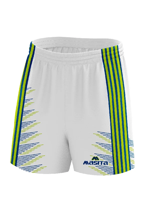 Cool Design Shorts-Hydro Gaelic Shorts White/Navy/Neo Green Adult