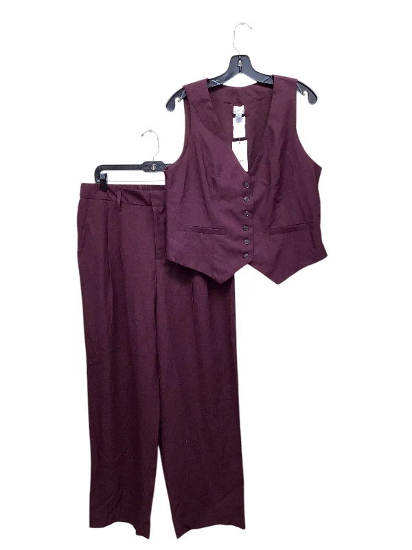 Premium Dress Trousers-Pants Set 2pc By A New Day In Maroon, Size: L