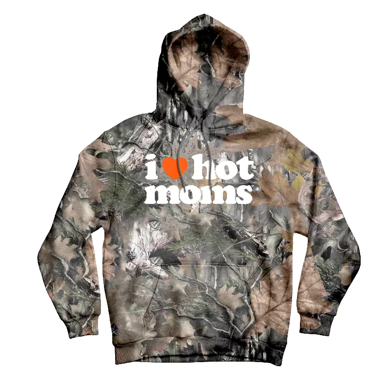 Colorful Print Hoodie-I Heart Hot Moms Camo Hoodie