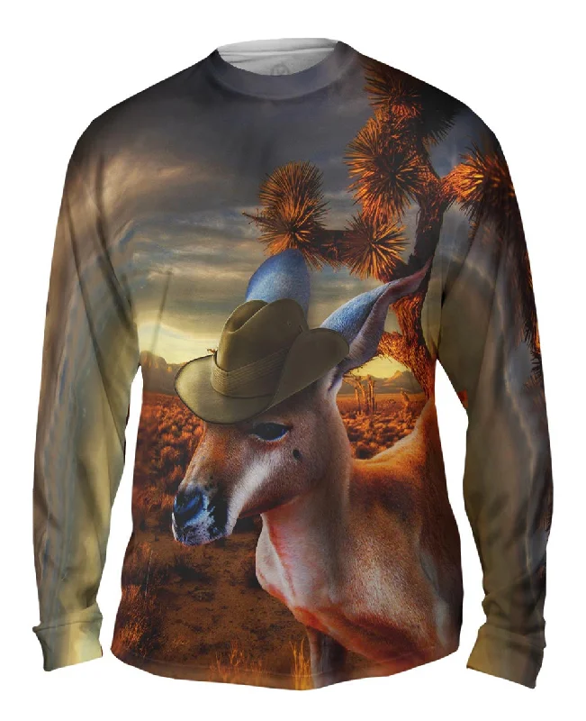 Casual Long Sleeve Top-Crocodile Dundee Kangaroo