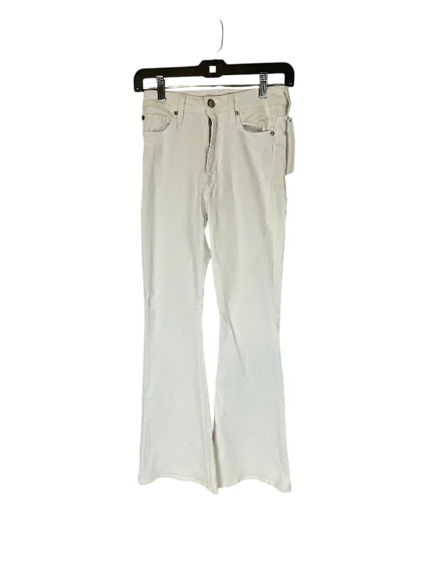 Trendy Athletic Fit Trousers-Pants Designer By Hudson In White, Size: 2