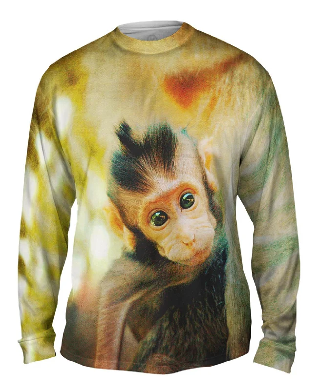 Classic Henley Long Sleeve-Curious Baby Monkey