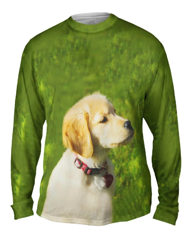 Athletic Fit Long Sleeve-Dreamy Yellow Labrador Puppy