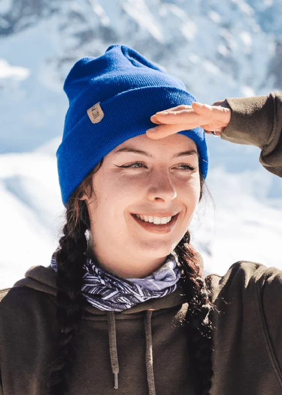 Relaxed Dad Hat-Classic Organic Beanie Hat in Worker Blue