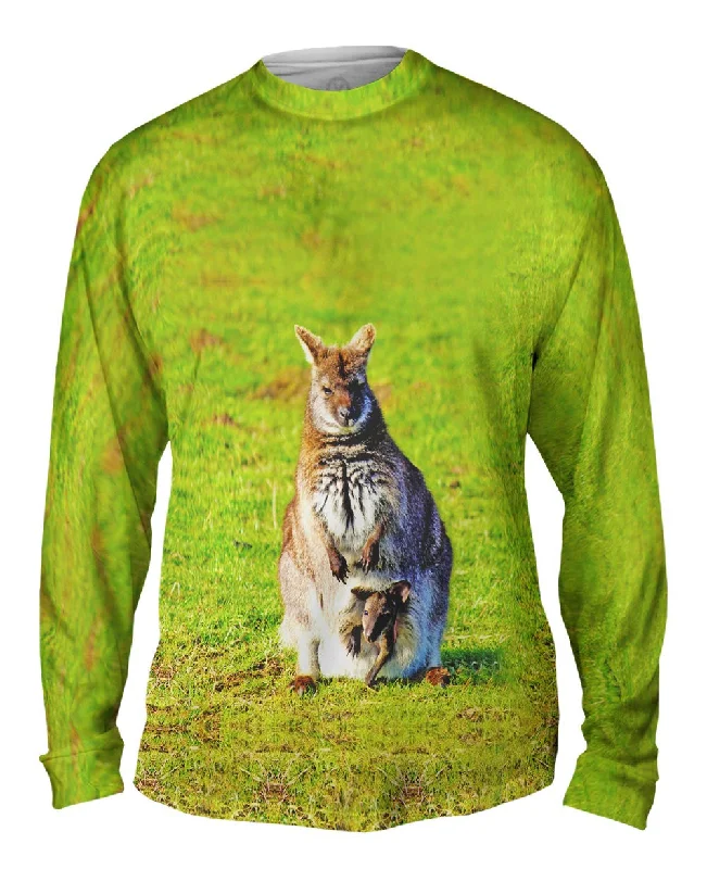 Sporty Long Sleeve Shirt-Devoted Mom Kangaroo