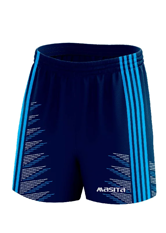 Comfortable Walking Shorts-Hydro Gaelic Shorts Navy/Sky Blue/White Adult