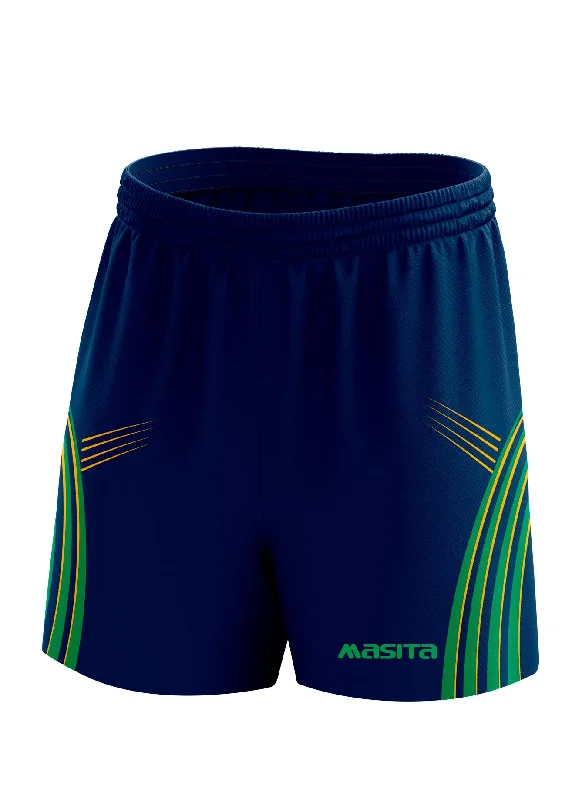 Stylish Cargo Shorts-Casey Gaelic Shorts Navy/Green/Amber Adult