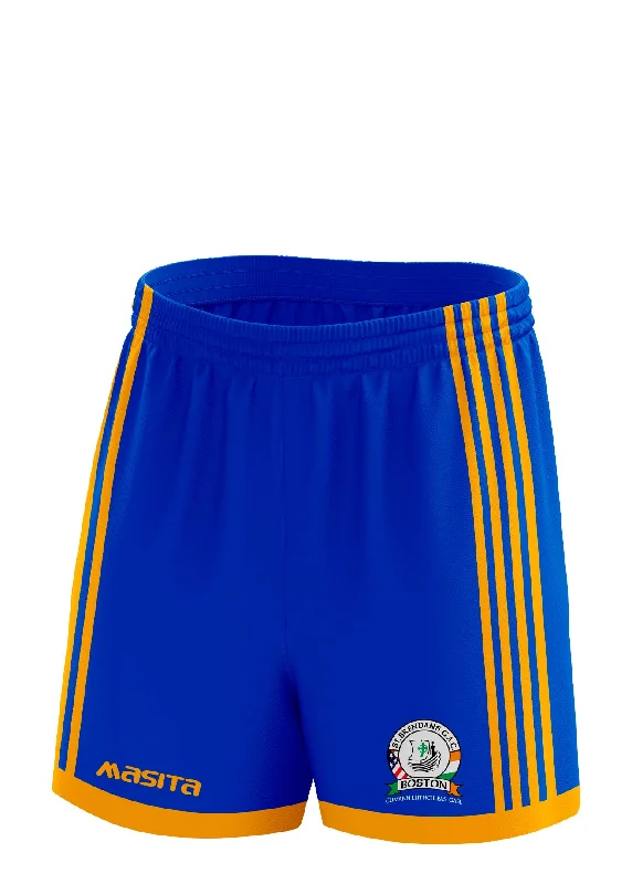 Colorful Printed Shorts-St Brendan's GAC Boston Blue Match Shorts Adult