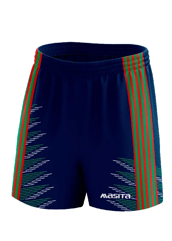 Casual Fit Bermuda Shorts-Hydro Gaelic Shorts Navy/Green/Red Adult