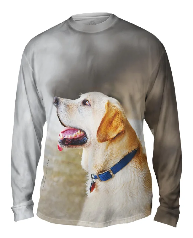 Custom Logo Long Sleeve Tee-Doggy Looks Up