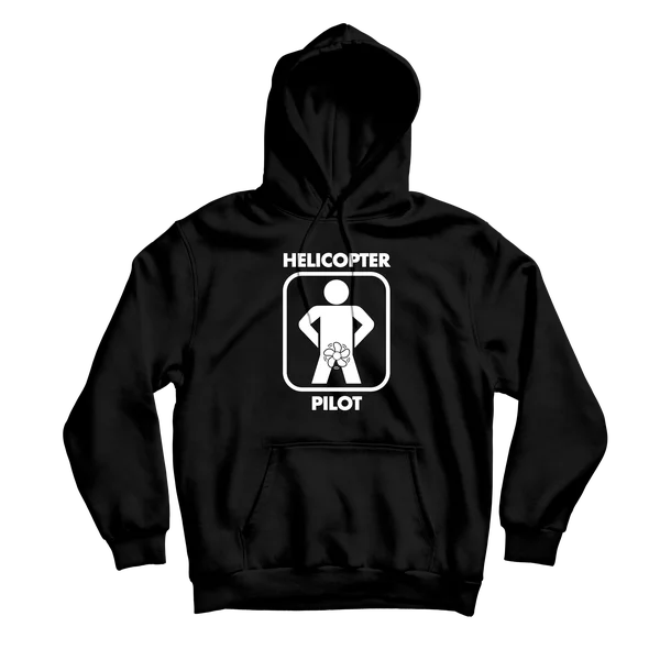 Custom Logo Hoodie-Helicopter Pilot Black Hoodie