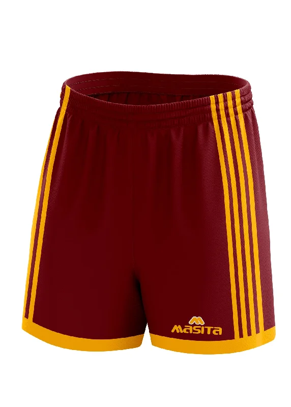 Casual Chic Shorts-Solo Gaelic Shorts Maroon/Amber Adult