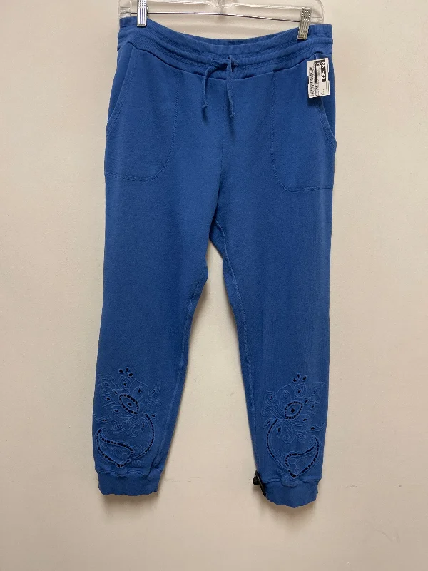 High-Performance Running Pants-Pants Designer By Johnny Was In Blue, Size: M