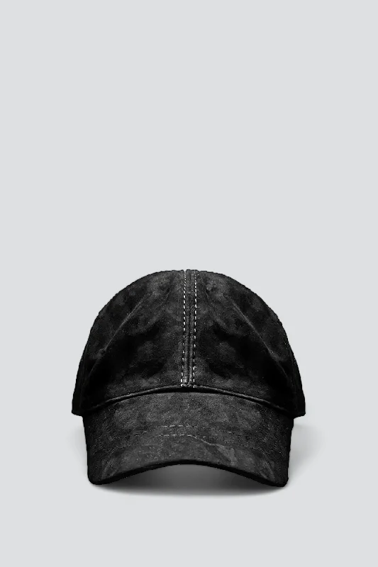 Casual Fedora Hat-Black Suede Baseball Cap