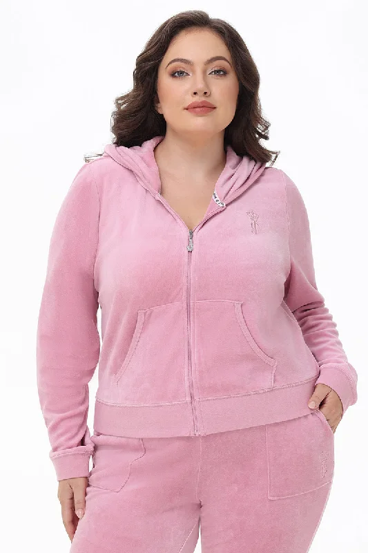 Stylish Pullover Hoodie-Plus-Size Heritage Cotton Velour Hoodie