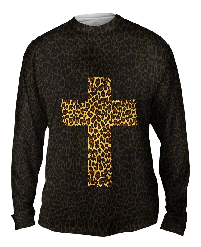 Custom Long Sleeve Shirt-Cross Cheetah Animal Skin