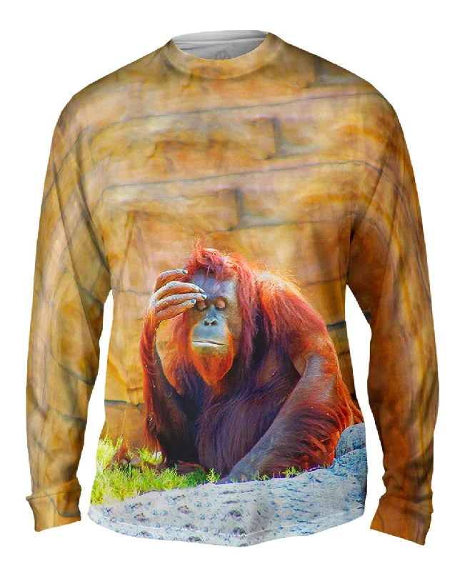 Graphic Design Long Sleeve-Did I Leave The Stove On Chimp