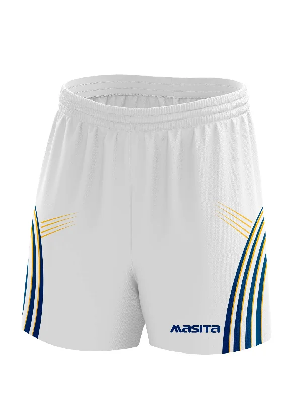 Comfortable Outdoor Shorts-Casey Gaelic Shorts White/Navy/Amber Adult