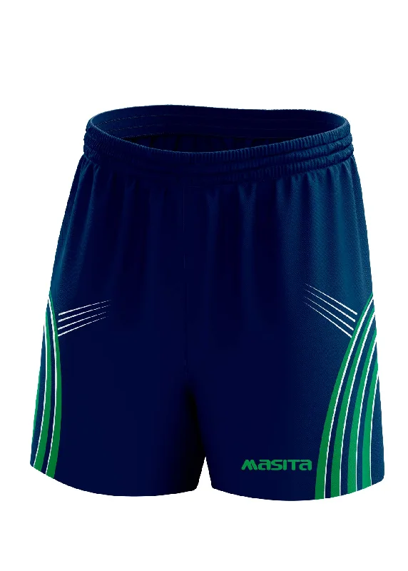 Summer Adventure Shorts-Casey Gaelic Shorts Navy/Green/White Adult