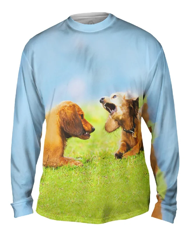 All-Weather Long Sleeve Shirt-Dachschund Disagreement