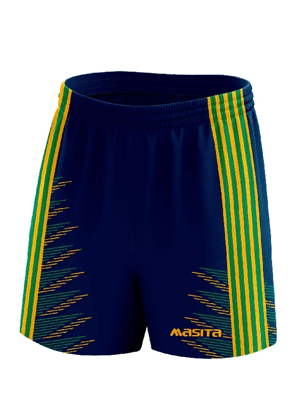 Slim Fit Shorts-Hydro Gaelic Shorts Navy/Green/Amber Adult