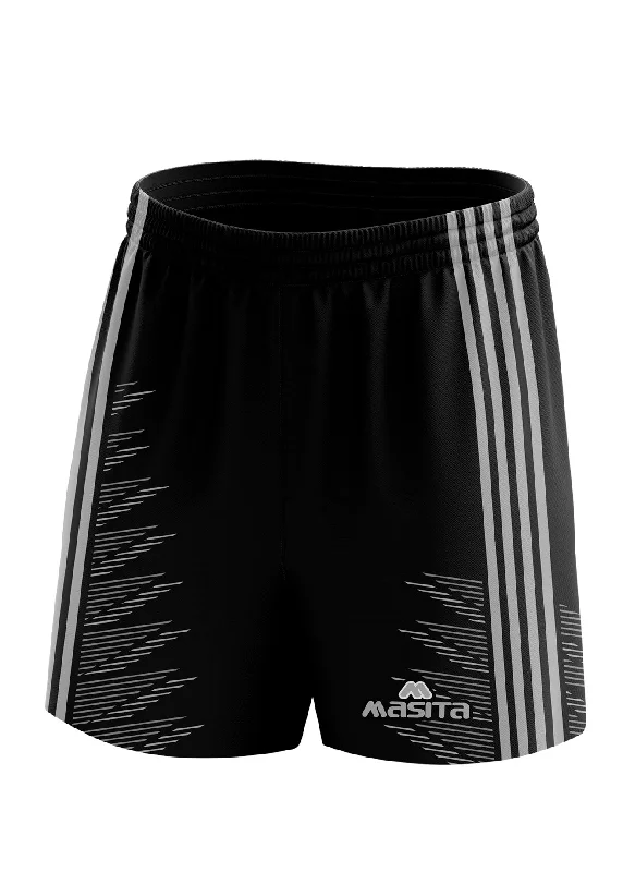 Sporty Training Shorts-Hydro Gaelic Shorts Black/Grey Adult