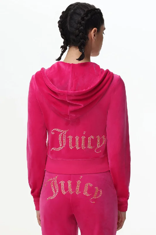 Simple Logo Hoodie-Technicolor Big Bling Velour Hoodie