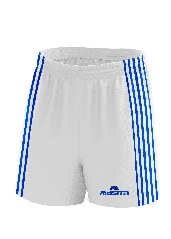 Casual Everyday Shorts-Donard Gaelic Shorts White/Blue Adult