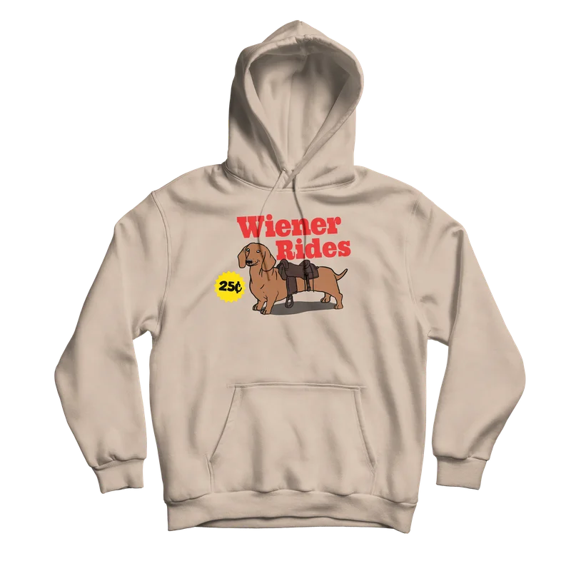 Bold Graphic Design Hoodie-Wiener Rides Sand Hoodie