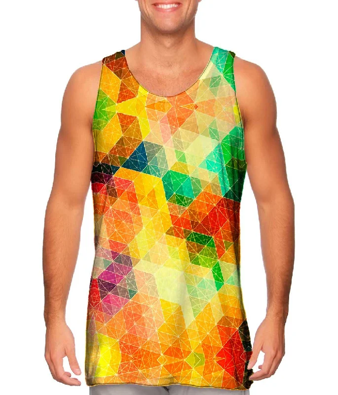 Breathable Workout Vest-Heavy Sunshine Triangle Pattern