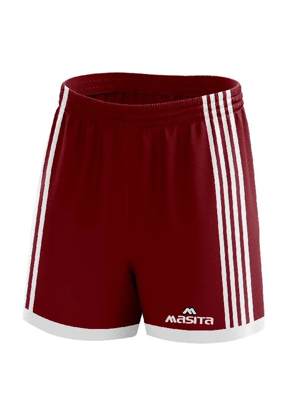 Cool Athletic Shorts-Solo Gaelic Shorts Maroon/White Adult