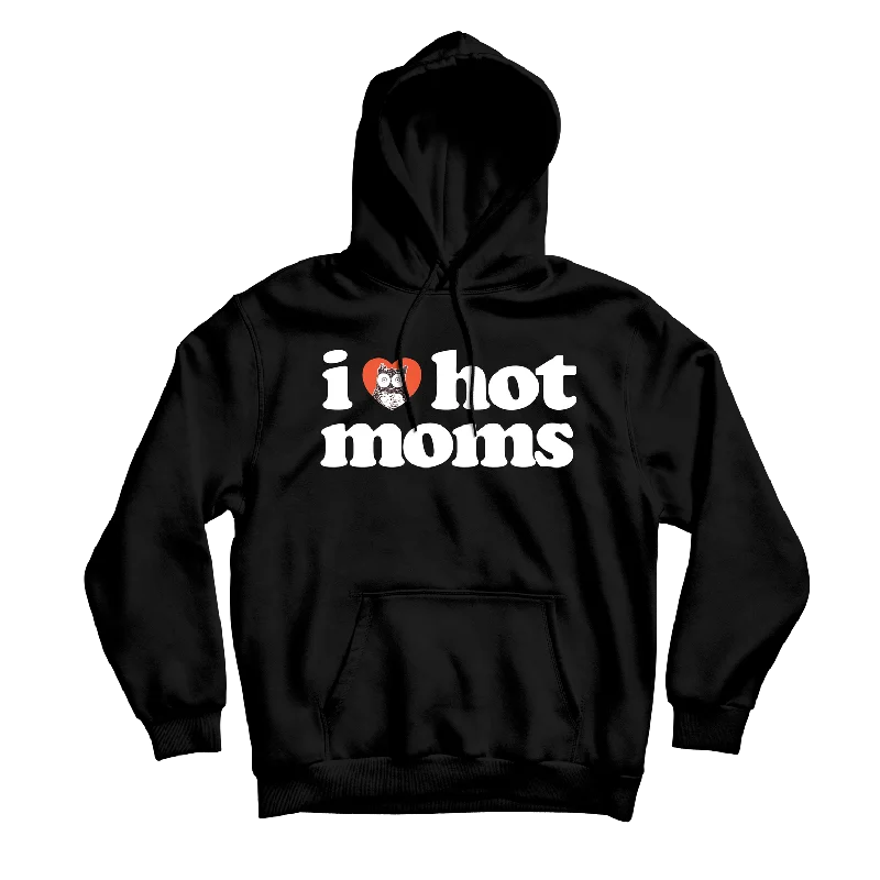 Urban Style Hoodie-I Heart Hot Moms x Hooters Black Hoodie