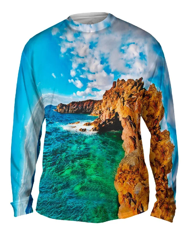 Stylish Long Sleeve Tee-Cristal Clear Cliffs