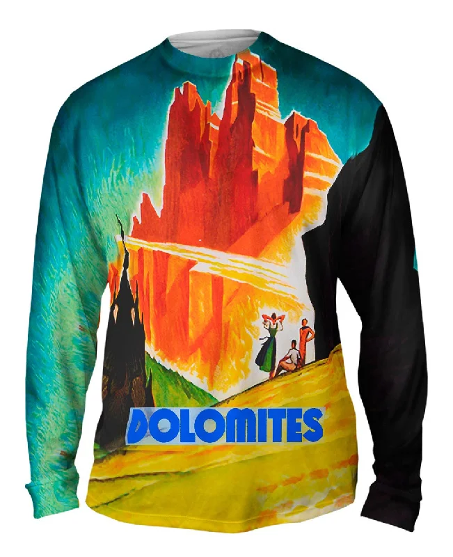 Classic Henley Long Sleeve-Dolomites Mountains 023