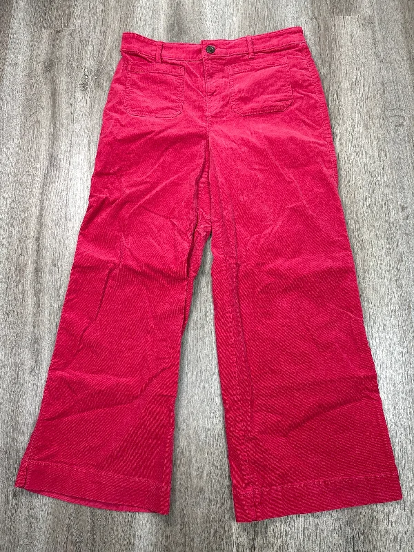 Relaxed Fit Corduroy Pants-Pants Corduroy By Loft In Red, Size: 10