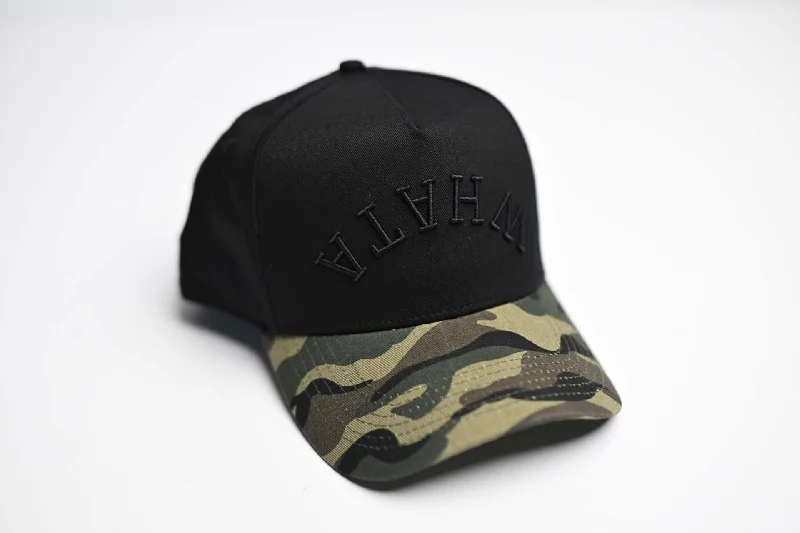 Trendy Wool Hat-WHATABURGER snapback - CAMO / BLACK