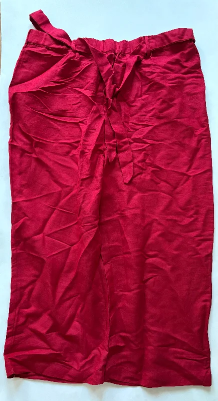 Functional Utility Pants-Pants Linen By Passport In Red, Size: 16